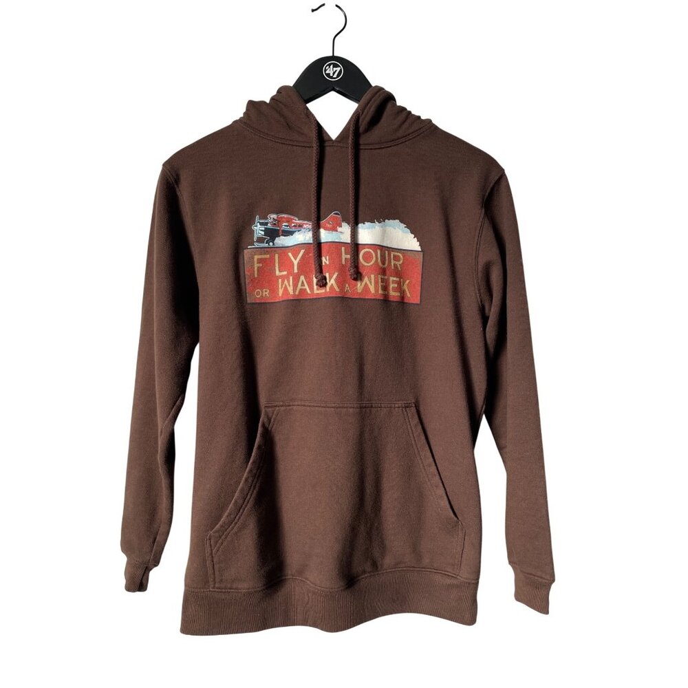 Anvil Pullover Hoodie Size Small Long Sleeve Organic Cotton Brown Cozy Outerwear